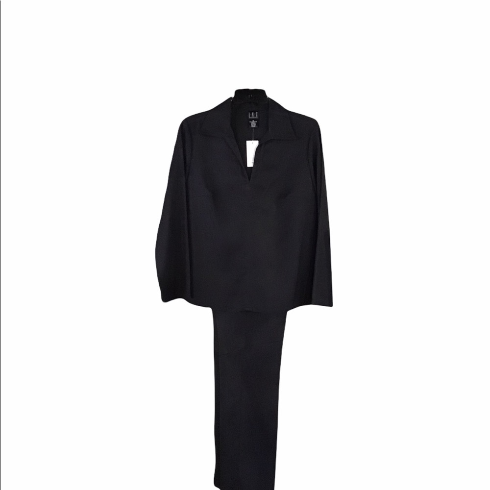 Inc. 2 piece black faux suede pants and top NWT
